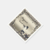 White Gold Masquerade Masker Masker Elegant Ball P Servetten (Hoek)