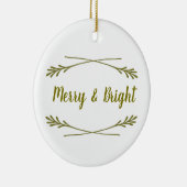 White & Gold Merry & Bright Keramisch Ornament (Rechts)