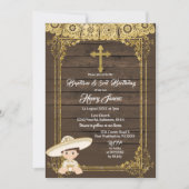 White & Gold Mexican Charro baptisme & 3rd Birthda Kaart (Voorkant)