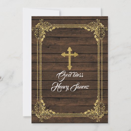 White & Gold Mexican Charro baptisme & 3rd Birthda Kaart (Achterkant)