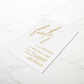 White & Gold Minimalist 40th Birthday Folie Uitnodiging (Gedraaid)
