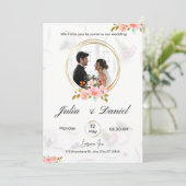 White Gold Minimalist The Wedding Invitation Kaart (Staand voorkant)