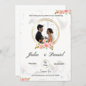 White Gold Minimalist The Wedding Invitation Kaart (Voorkant / Achterkant)