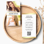 White Gold Model Actress QR Code 2 Photo Collage Visitekaartje