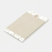White Gold Modern Geometric Kraft Rustic Monogram Post-it® Notes (Schuin)