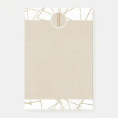 White Gold Modern Geometric Kraft Rustic Monogram Post-it® Notes (Voorkant)