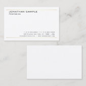 White Gold Modern minimalistisch elegante Sjabloon Visitekaartje (Voorkant / Achterkant)