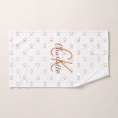 White gold monogram initiaal name script elegant bad handdoek (Handdoek)