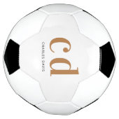 White gold monogram initialen name minimalist voetbal (Gedraaid)