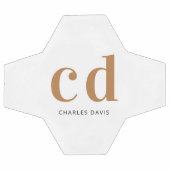 White gold monogram initialen name minimalist voetbal (Enkel)