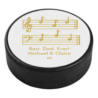 WHITE GOLD MUSIC LOVER MERKT DE BESTE DAG NOOIT BE HOCKEY PUCK