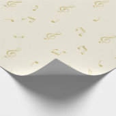 White Gold Music Notes Birthday Cadeaupapier (Hoek)