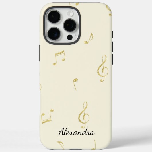 White Gold Music Notes   Case-Mate iPhone Case (Achterkant)