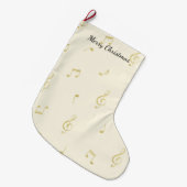 White Gold Music Notes Christmas Grote Kerstsok (Voorkant (Hangend))