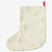 White Gold Music Notes Christmas Grote Kerstsok (Achterkant)