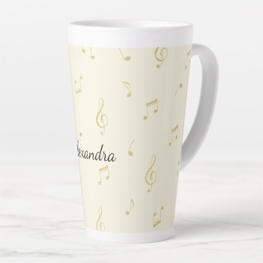 White Gold Music Notes   Latte Mok (Rechterhoek)