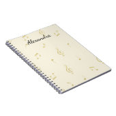 White Gold Music Notes   Notitieboek (Rechterzijde)