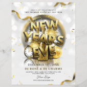 White & Gold New Year's Eve Club Party Flyer (Voorkant)