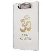 White & Gold OM Symbol Yoga Mediation instructeur Klembord (Links)