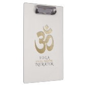 White & Gold OM Symbol Yoga Mediation instructeur Klembord (Rechts)