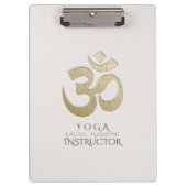 White & Gold OM Symbol Yoga Mediation instructeur Klembord (Voorkant)