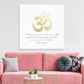 White & Gold OM Symbool YOGA Meditation Instructor Canvas Afdruk (Insitu (Woonkamer))