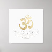 White & Gold OM Symbool YOGA Meditation Instructor Canvas Afdruk (Voorkant)