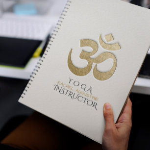 White & Gold OM Symbool YOGA Meditation Instructor Notitieboek