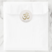 White & Gold OM Symbool YOGA Meditation Instructor Ronde Sticker (Tas)