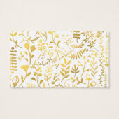White & Gold Oriental Floral, Diaper Raffle Ticket Visitekaartje (Achterkant)