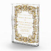 White Gold Ornament Keepslag Wedding Invite Fotoblokken (Rechts)