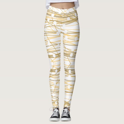 White Gold Pattern Leggings (Voorkant)