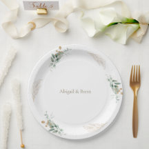 White & Gold Personalized Foliage Wedding