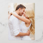 White Gold Photo Afbeelding Wedding Modern Folie Uitnodiging (Achterkant)