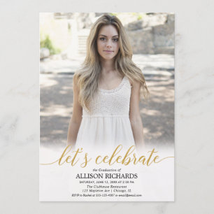 White gold photograduation party, Laten we vieren Kaart