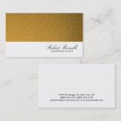 White Gold Plain Modern Consultant Visitekaartje (Voorkant / Achterkant)