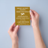 White & Gold Plane Icon, Airline Adverteren Flyer (Hand)