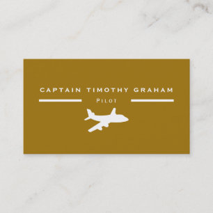 White & Gold Plane Icon, Flight Steward & Pilot Bu Visitekaartje