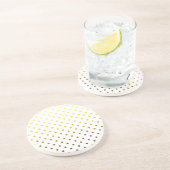White Gold Polka Dot Zandsteen Onderzetter (Zijkant)