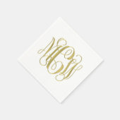 White Gold Preppy Vine Script Monogram DIY BG Servet (Hoek)