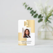 White gold profiel foto corporate logo QR code Visitekaartje (Staand voorkant)