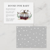 White Gold Pumpkin Baby shower Book Request Informatiekaartje (Voorkant / Achterkant)