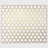 White Gold Quatrefoil Art Deco Net Cadeaupapier (Vlak)