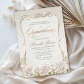 White Gold Quinceañera Kaart