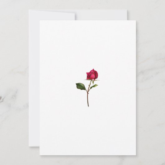 White & Gold Red Rose Verjaardagsfeestje Kaart (Achterkant)