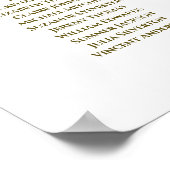 White & Gold Ribbon 11 Table Wedding Seating Chart Poster (Hoek)