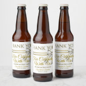 White & Gold Ribbon Weddenschap Hartelijk dank Bier Etiket (Flessen)