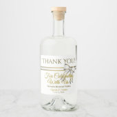 White & Gold Ribbon Weddenschap Hartelijk dank Likeurfles Etiket (Voorkant)