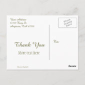 White Gold Rozen Aangepast Hartelijk dank Briefkaa Briefkaart (Achterkant)