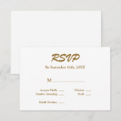 White/Gold RSVP-kaart RSVP Kaartje (Voorkant / Achterkant)